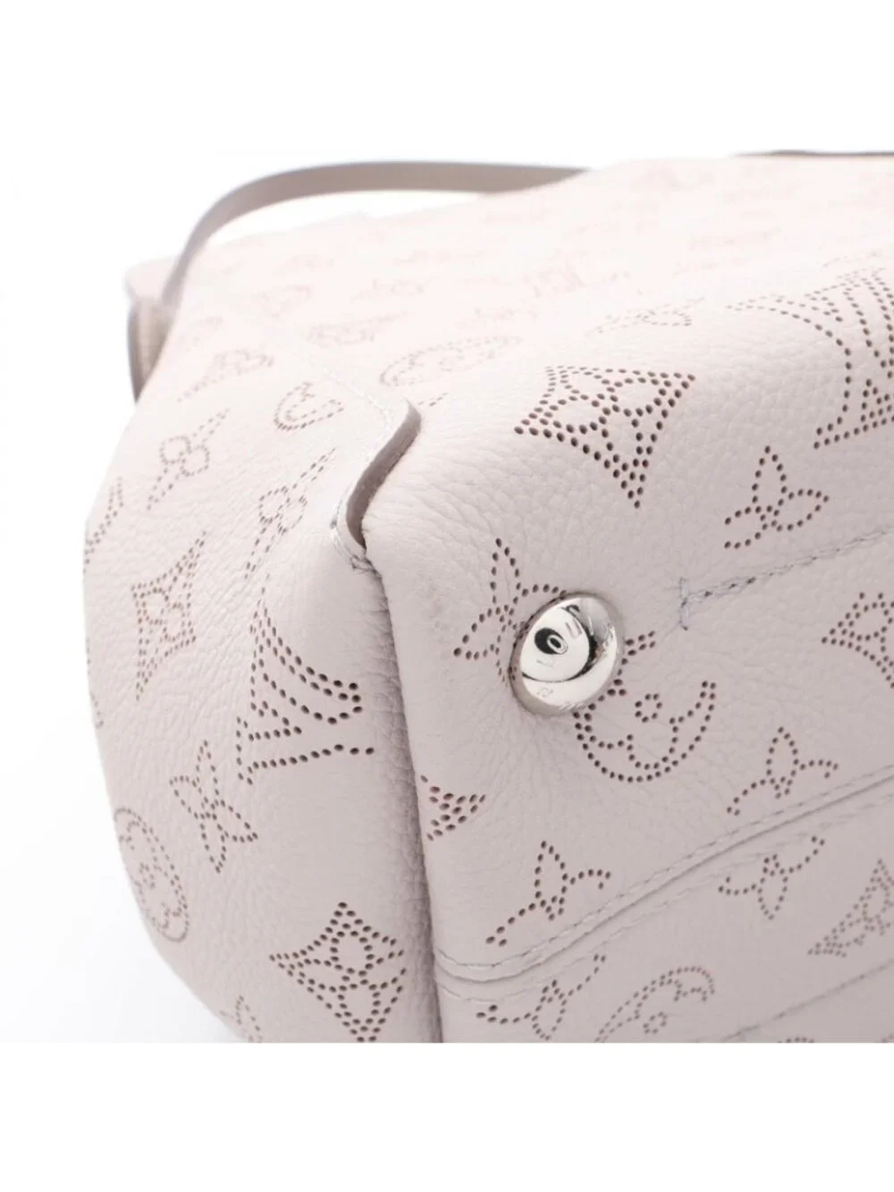 Louis Vuitton Hina PM Mahina 2-Way Gray Leather Handbag